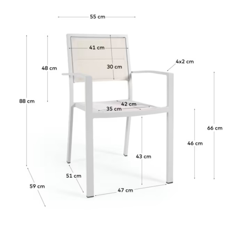 Silla exterior apilable Sirley