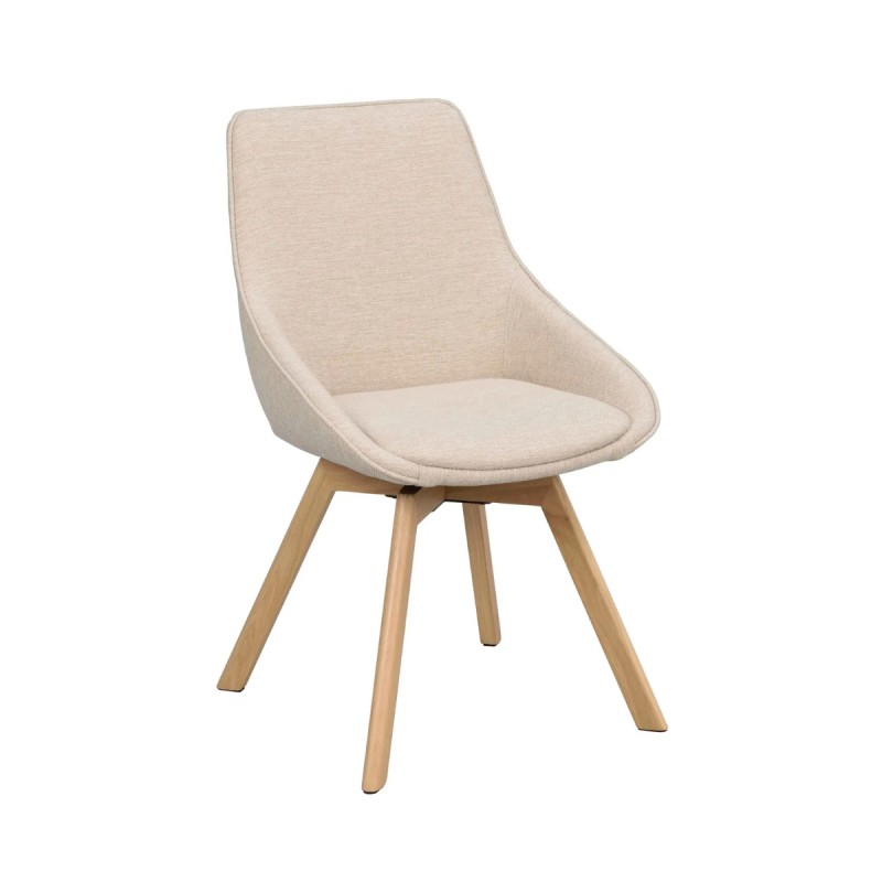 Silla giratoria Alison tejido beige claro