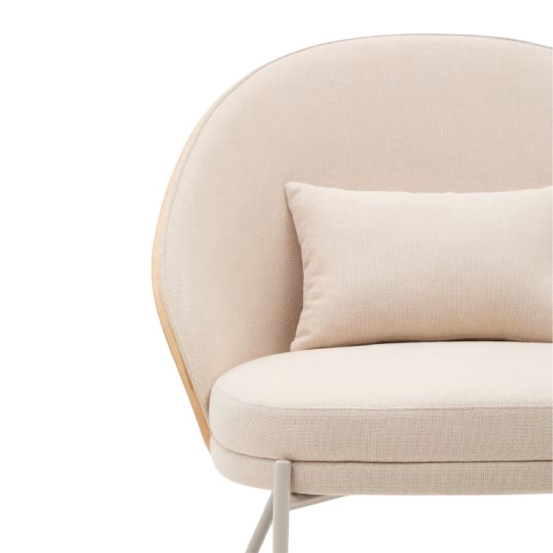 Sillón Eamy de chenilla beige