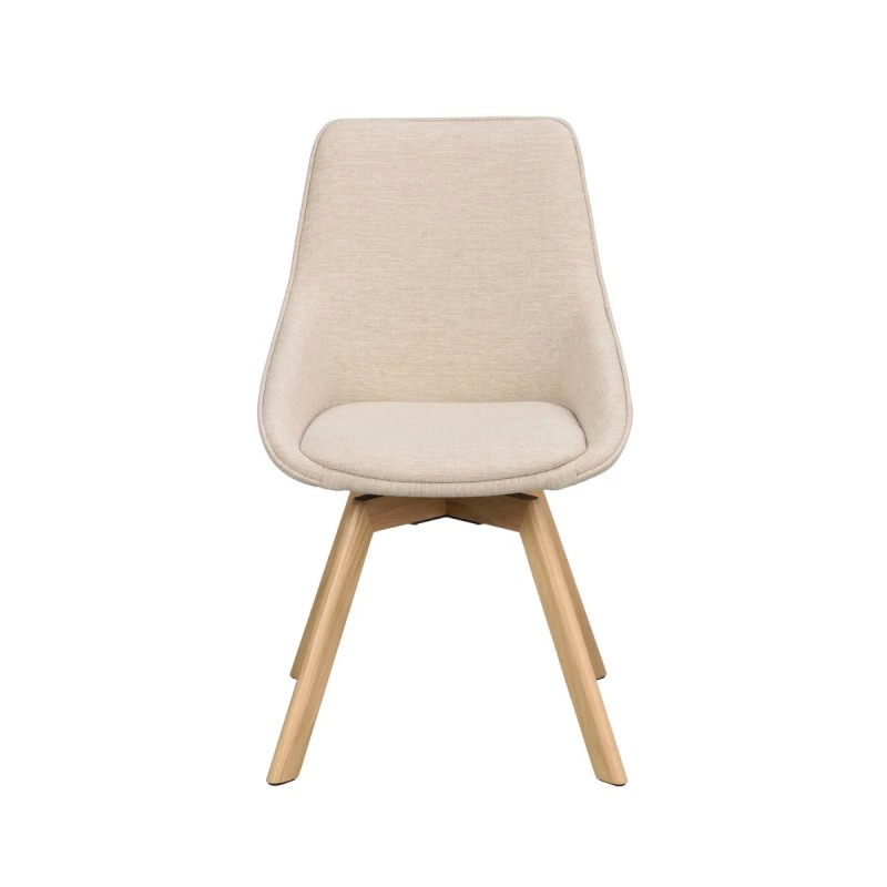 Silla giratoria Alison tejido beige claro