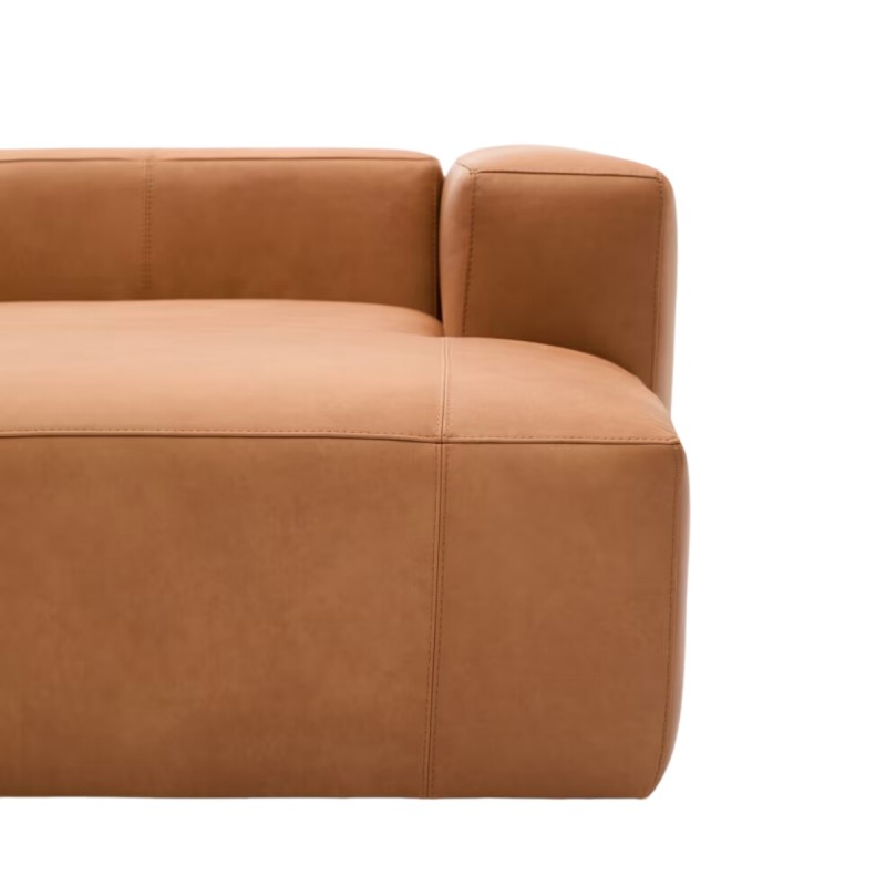 Sofá 3 Leather Blok con chaise longue