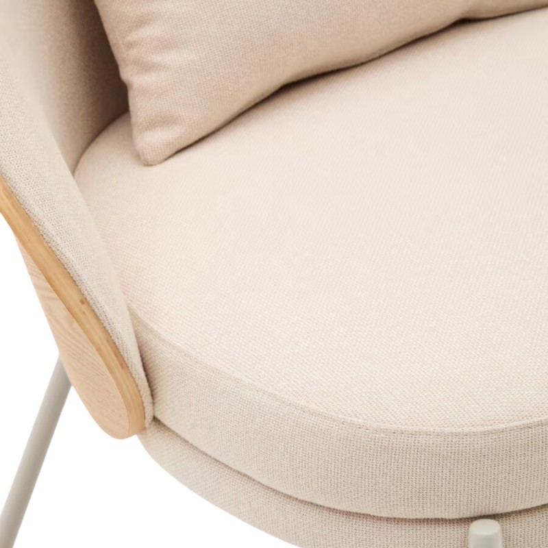 Sillón Eamy de chenilla beige