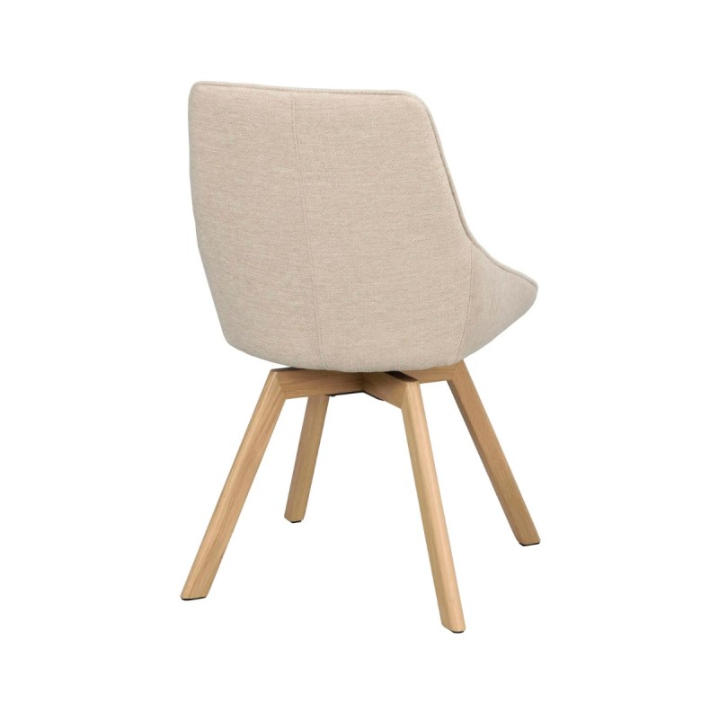 Silla giratoria Alison tejido beige claro