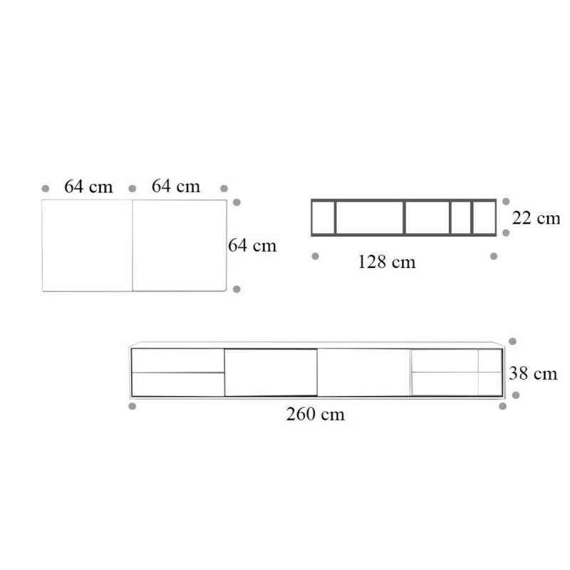 Conjunto Mueble de TV Aura C5-3 - Treku