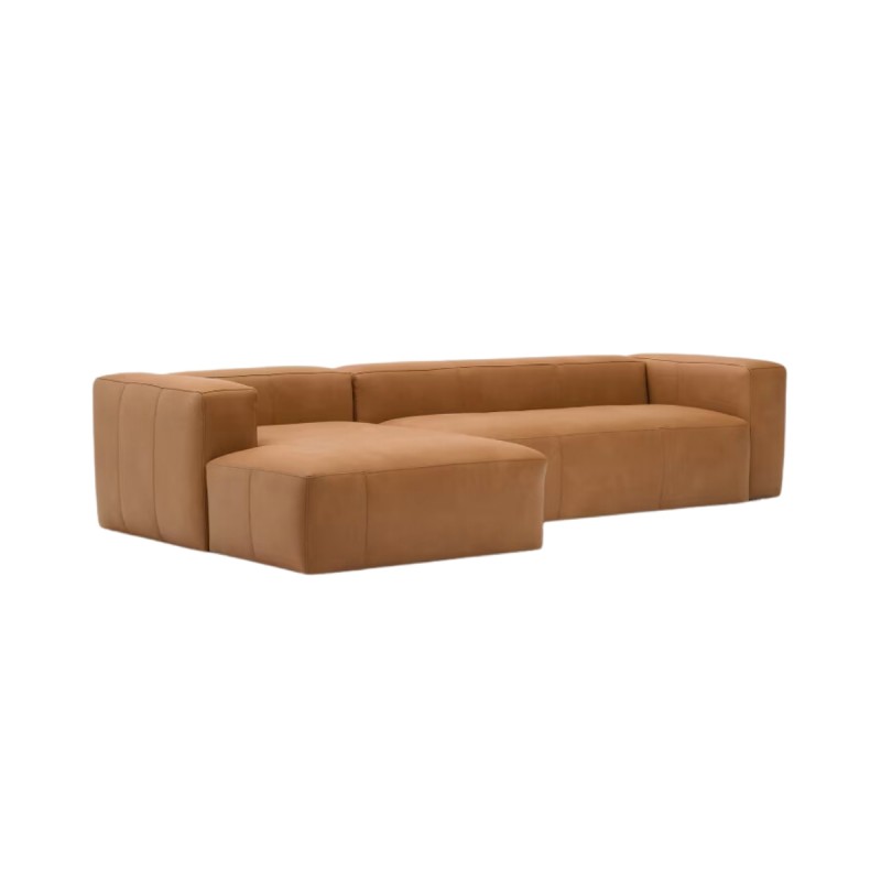 Sofá 4 Leather Blok con chaise longue