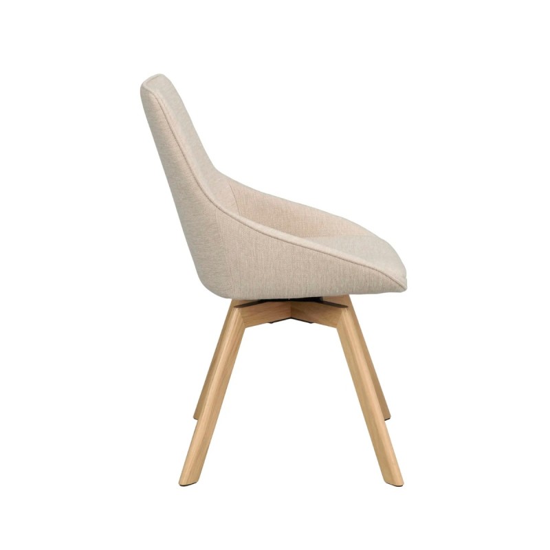 Silla giratoria Alison tejido beige claro