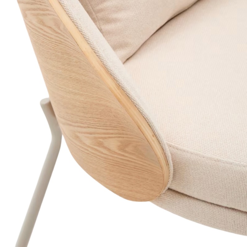 Sillón Eamy de chenilla beige