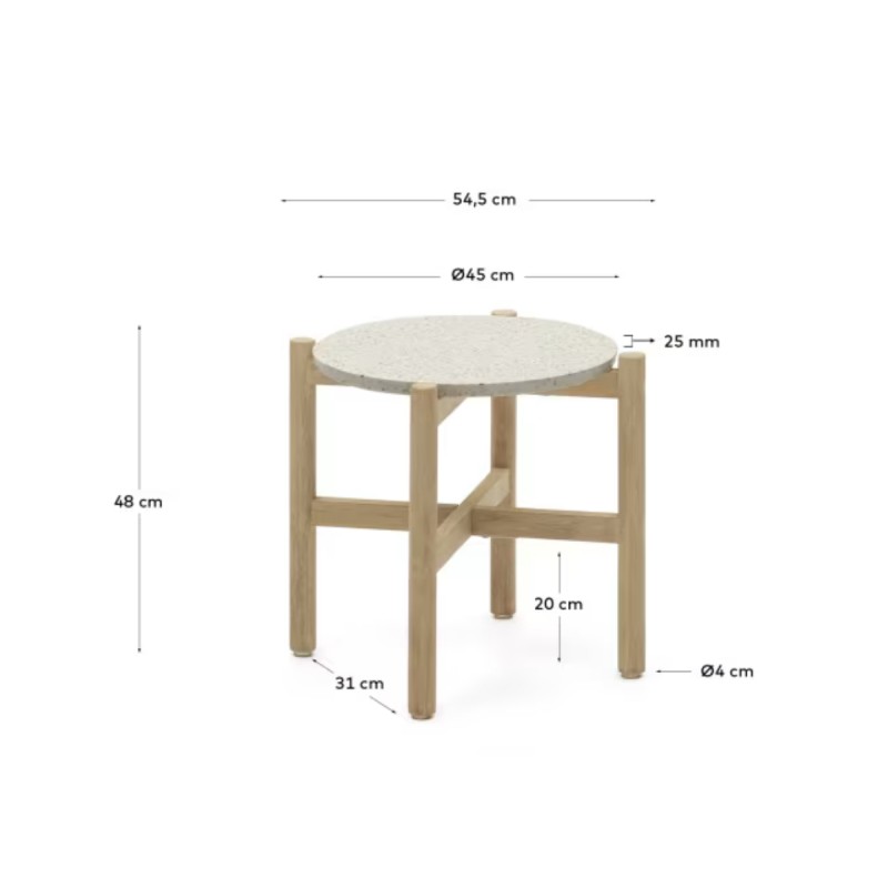 Mesa auxiliar Pola de cemento y madera