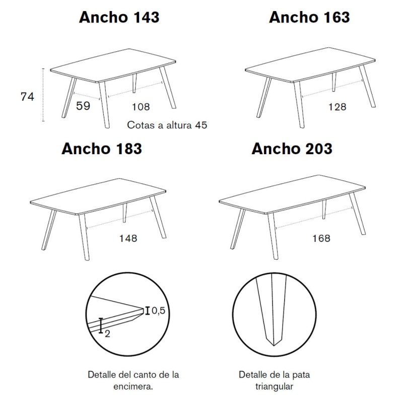 Mesa Aise oval fija en madera - Treku