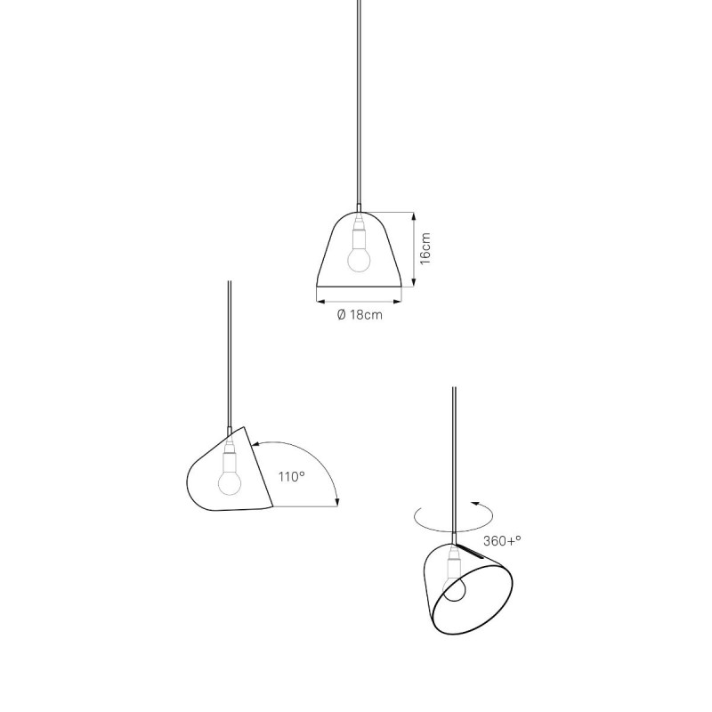 Lámpara colgante orientable Tilt S de NYTA