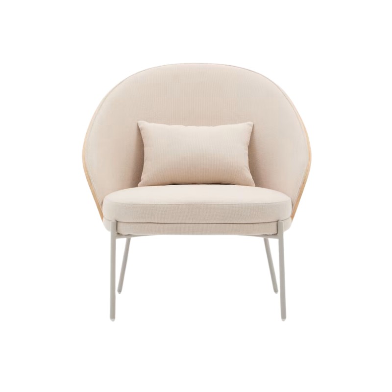 Sillón Eamy de chenilla beige