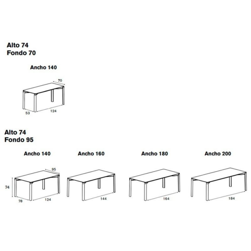 Mesa Laga rectangular fija - Treku