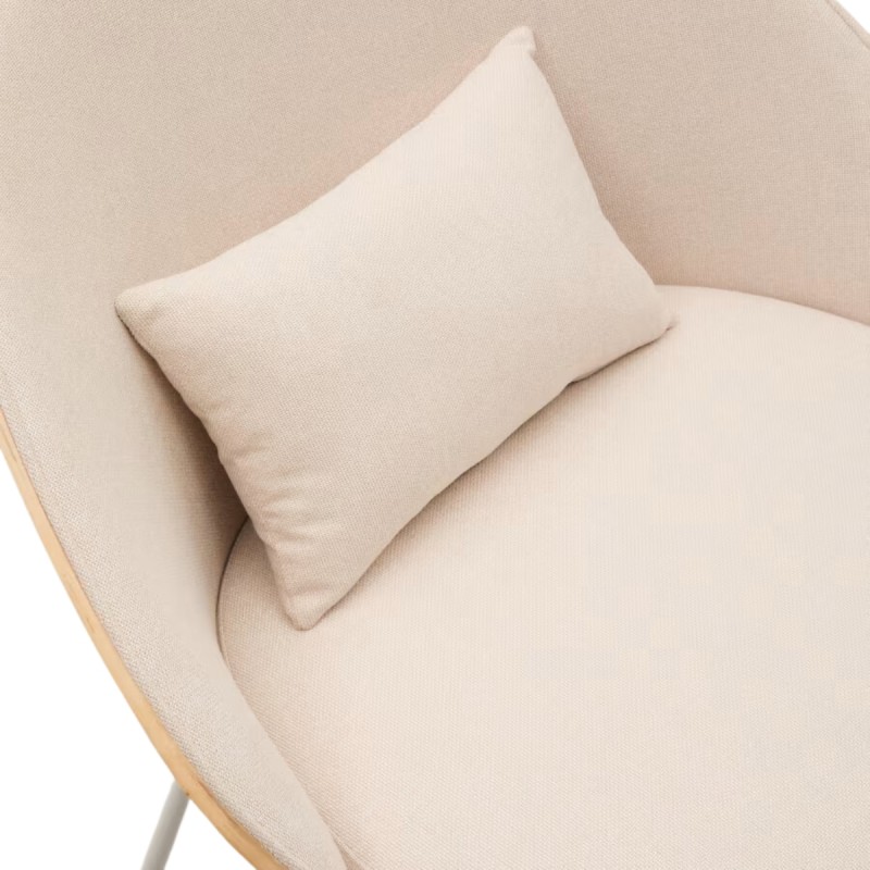 Sillón Eamy de chenilla beige