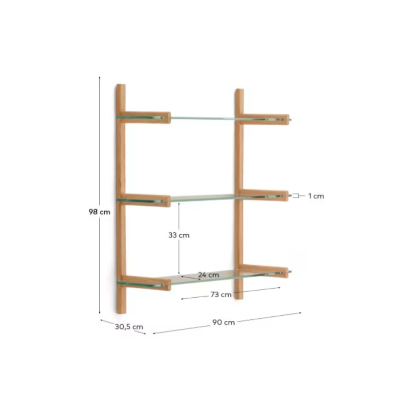 Estantería Sitra 3 baldas de cristal