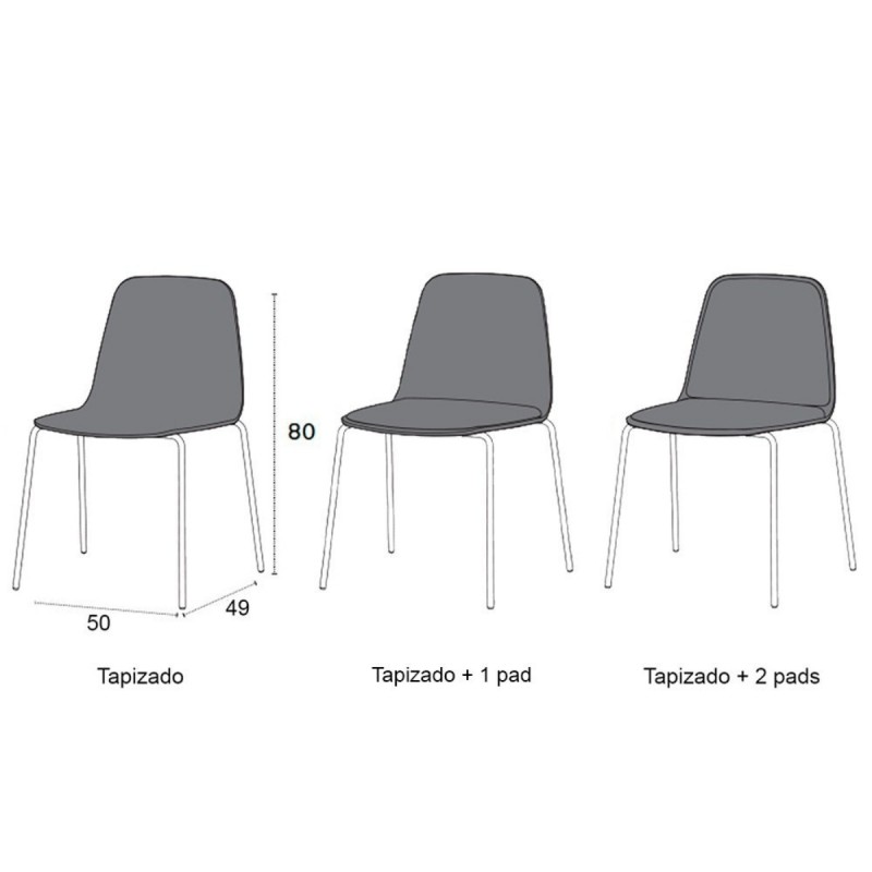 Silla Bisell metal tapizada - Treku