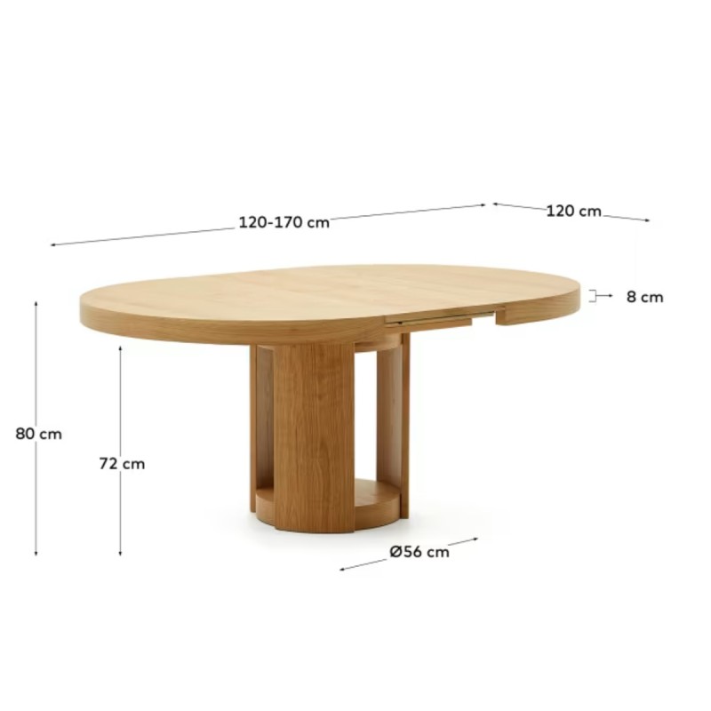 Mesa extensible redonda Artis