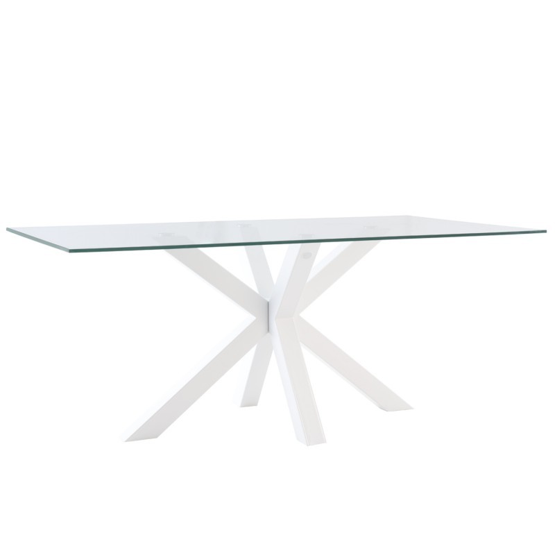 Mesa comedor Demi blanco | Sobre cristal