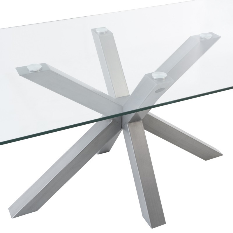 Mesa comedor Demi gris | Sobre cristal