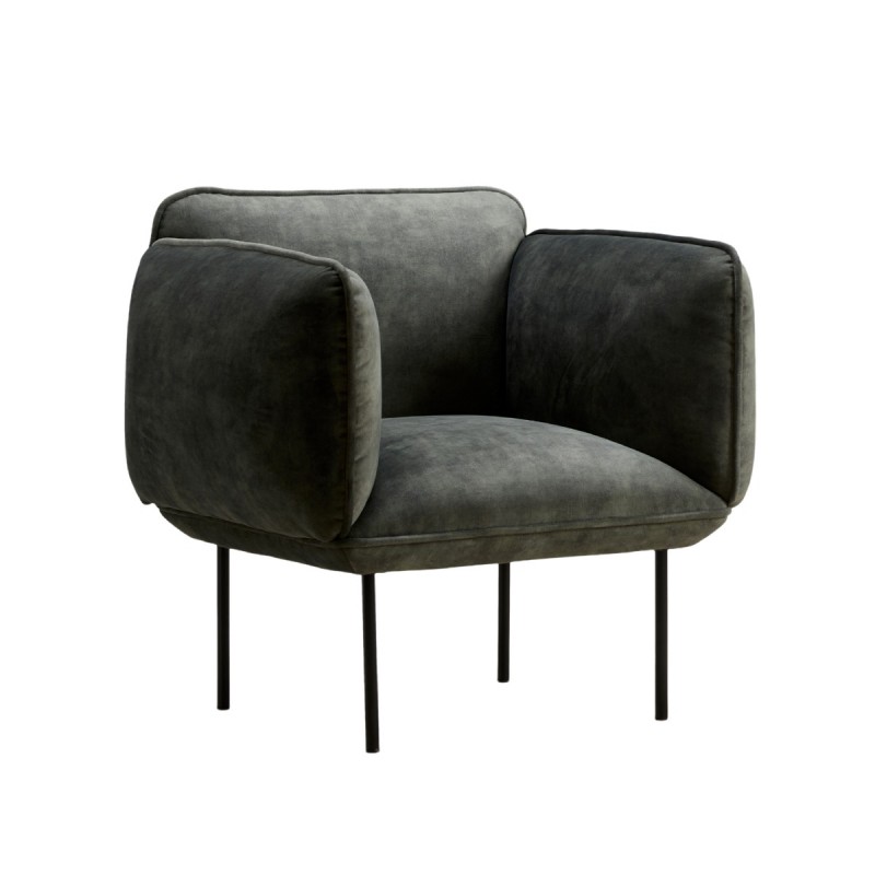 Sillón Nakki terciopelo gris - Woud