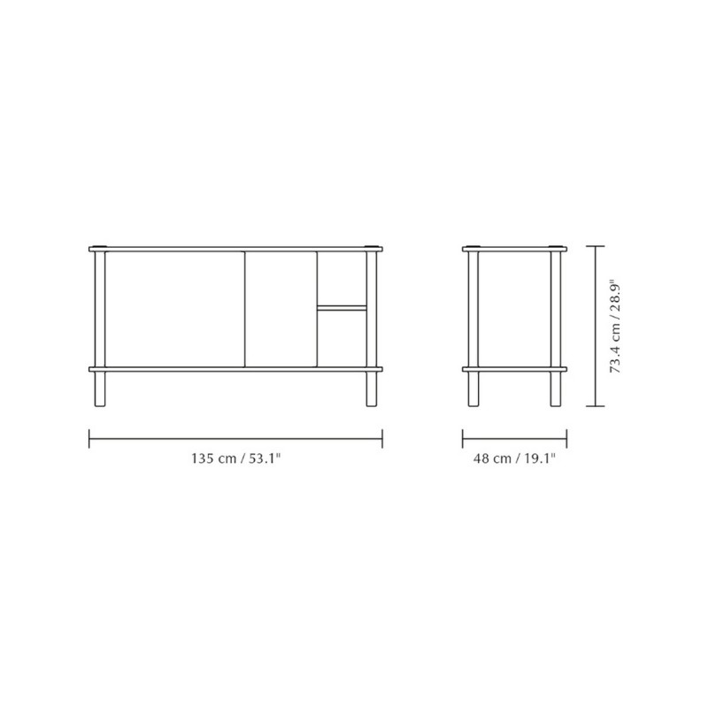 Aparador Italic en madera y vidrio - Umage