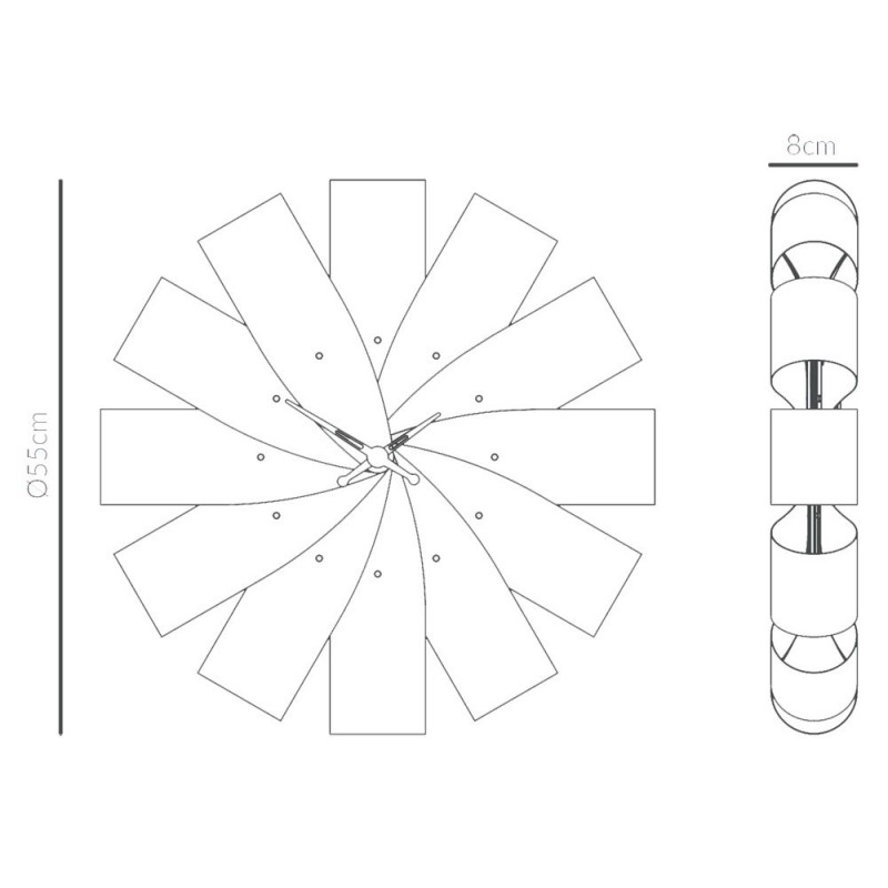 Reloj pared Ciclo Nogal y Roble Nomon