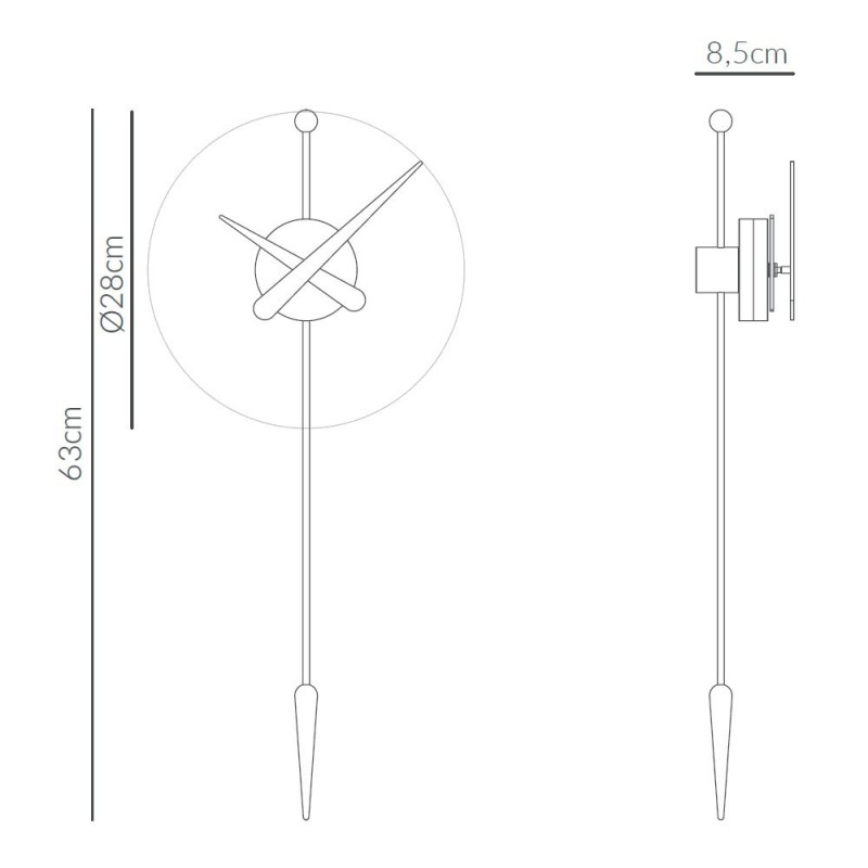 Reloj pared Punta Nomon. Fibra blanca