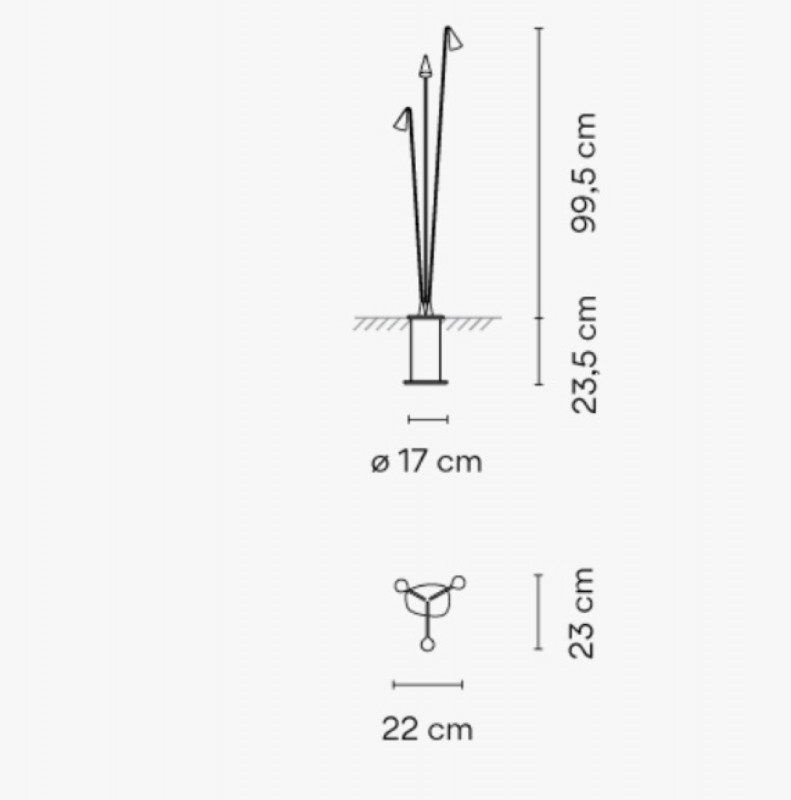 Lámpara exterior de pie Brisa 3 piezas - Vibia