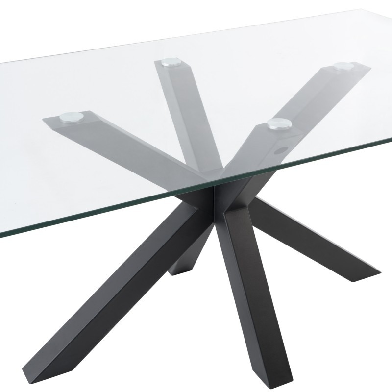 Mesa comedor Demi negro | Sobre cristal