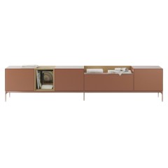 Mueble TV Lauki en lacado terracota  - Treku