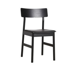 Silla comedor Pause negro asiento tapizado - Woud