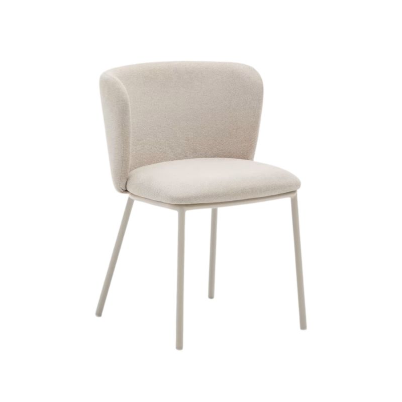 Silla Ciselia de chenilla beige