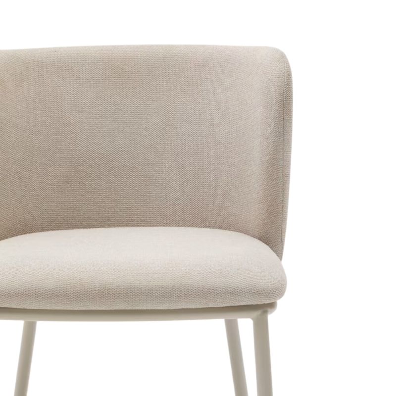 Silla Ciselia de chenilla beige