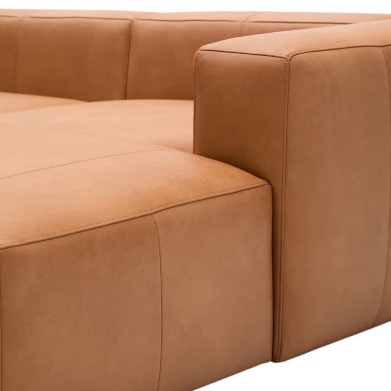 Sofá 3 Leather Blok con chaise longue