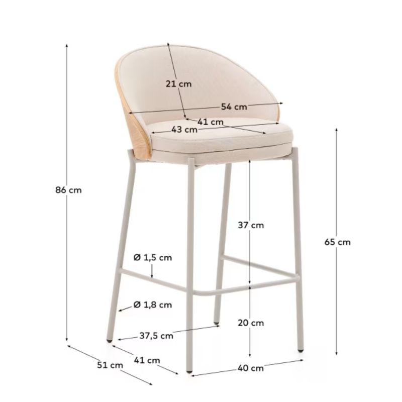 Taburete Eamy en beige