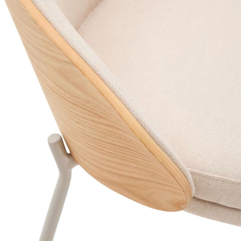 Silla Eamy de chenilla beige