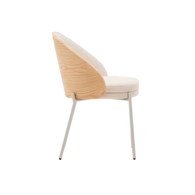 Silla Eamy de chenilla beige