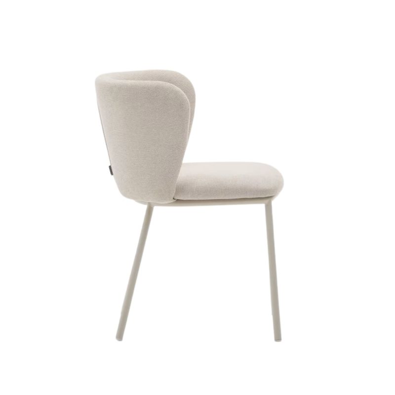 Silla Ciselia de chenilla beige