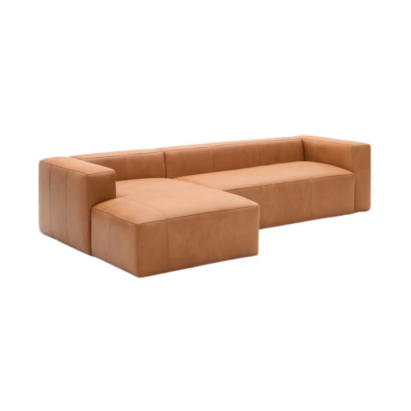 Sofá 3 Leather Blok con chaise longue