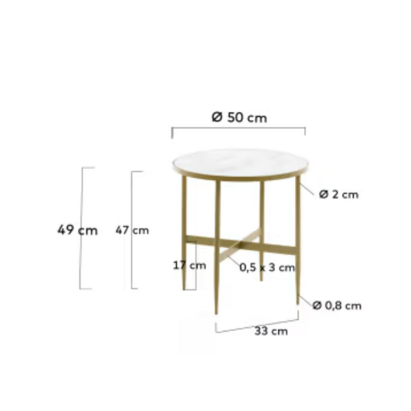 Mesa auxiliar Elisenda cristal blanco