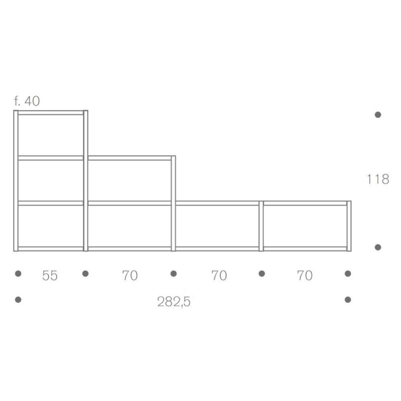 Mueble TV en escalera Kai K3-2 - Treku