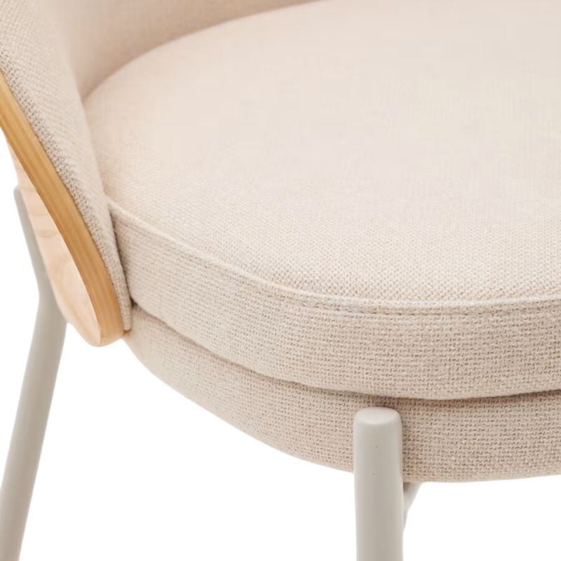 Silla Eamy de chenilla beige