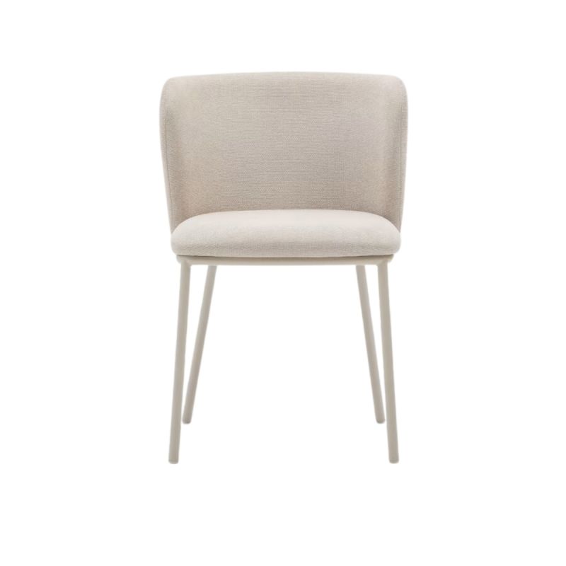 Silla Ciselia de chenilla beige