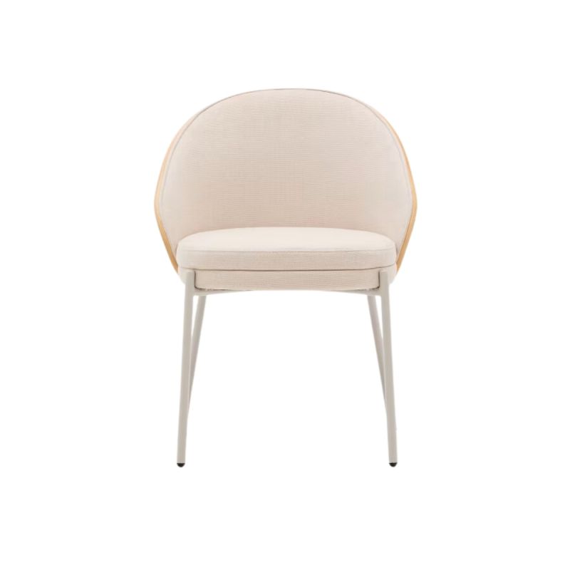 Silla Eamy de chenilla beige