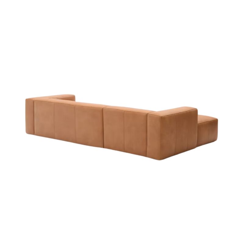 Sofá 3 Leather Blok con chaise longue