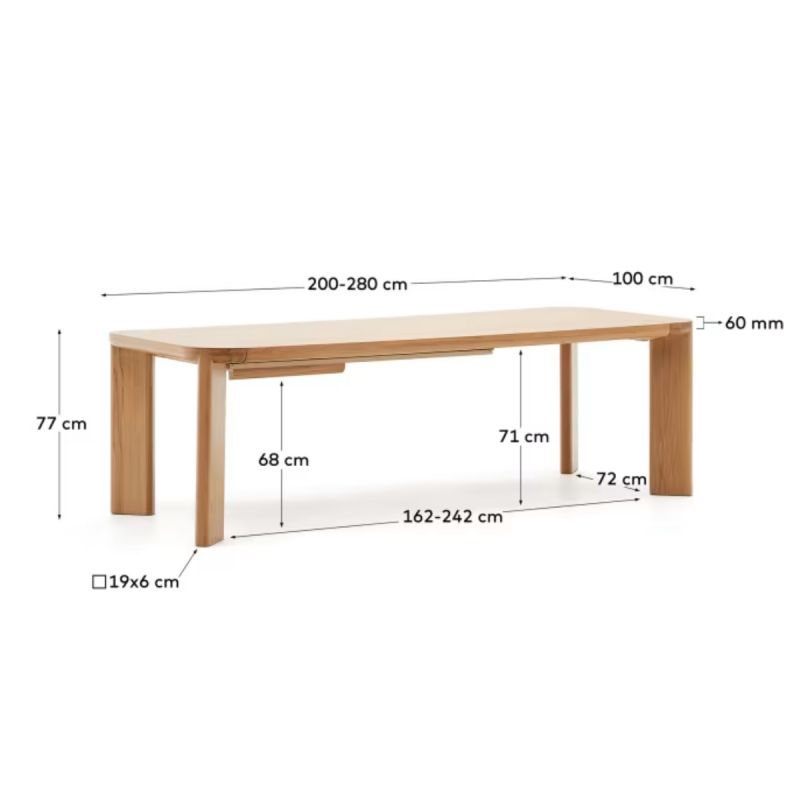 Mesa comedor extensible Jondal