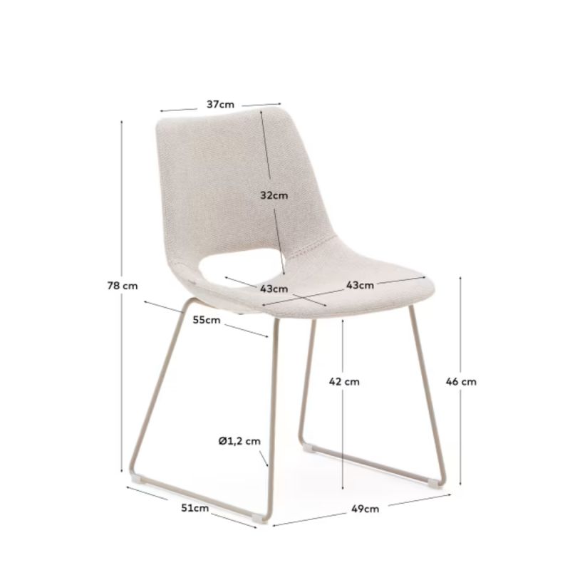 Silla Zahara patas beige