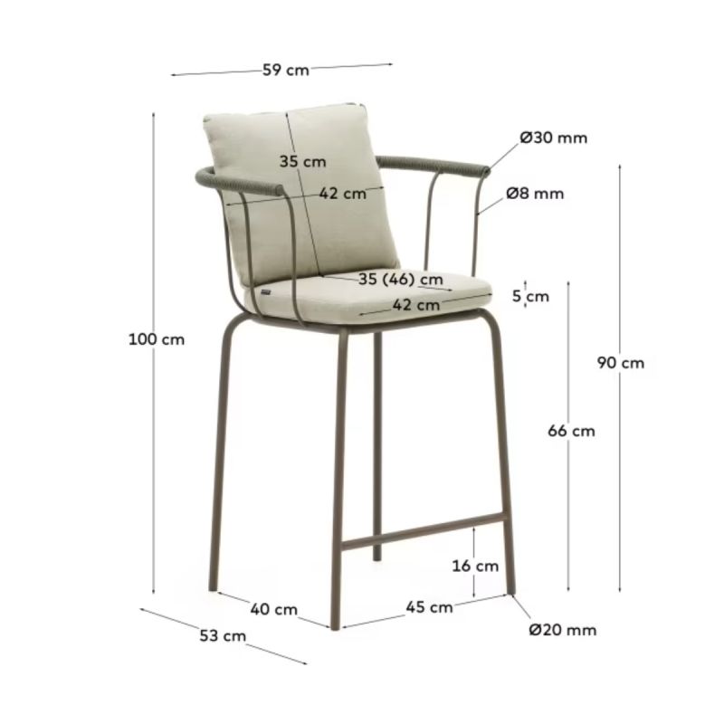 Taburete exterior apilable Salguer