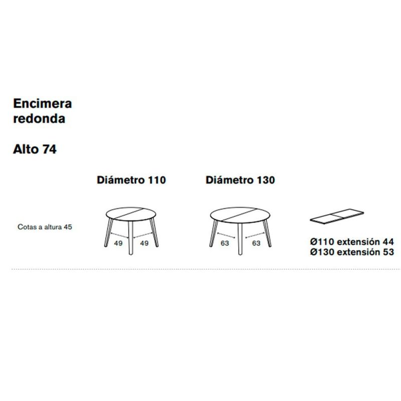 Mesa redonda Aise extensible - Treku