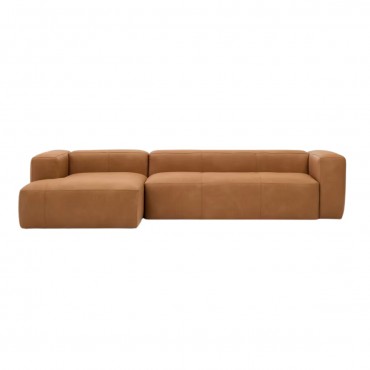 Sofá 4 Leather Blok con chaise longue