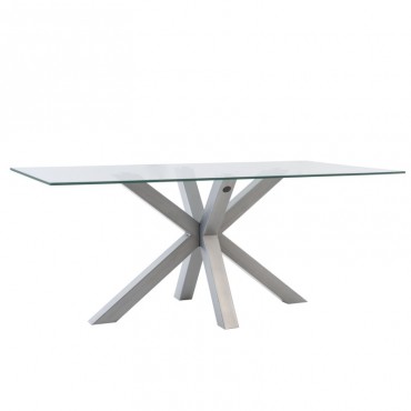 Mesa comedor Demi gris | Sobre cristal